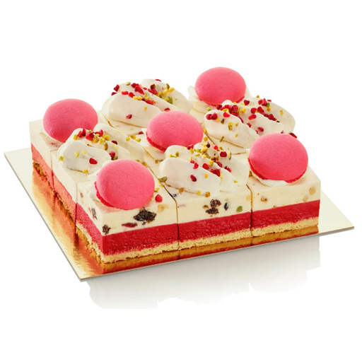 [64395] PLATEAU DÉCOUPÉ FRAMBOISE NOUGAT GLACÉ 9P